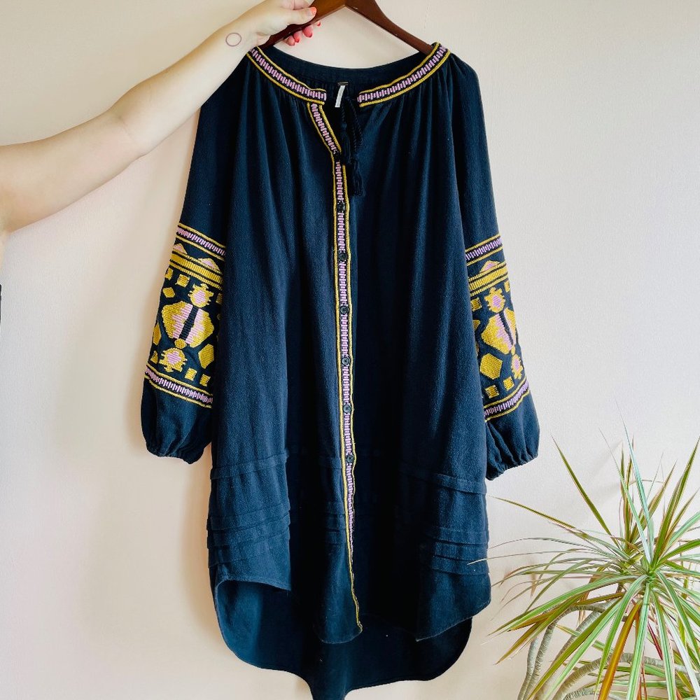 Free People Boho Embroidered Dress